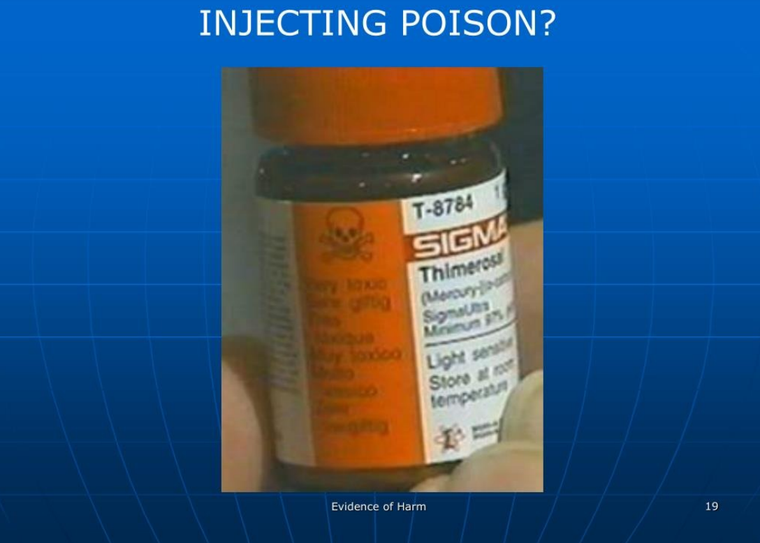 Bote de timerosal con símbolo de veneno
